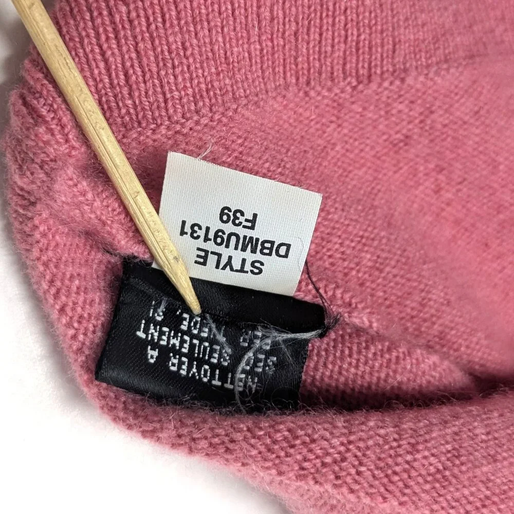 Cashmere Sleeveless Turtleneck Sweater Womans Small Light Salmon Pink Buchman - Picture 7 of 13